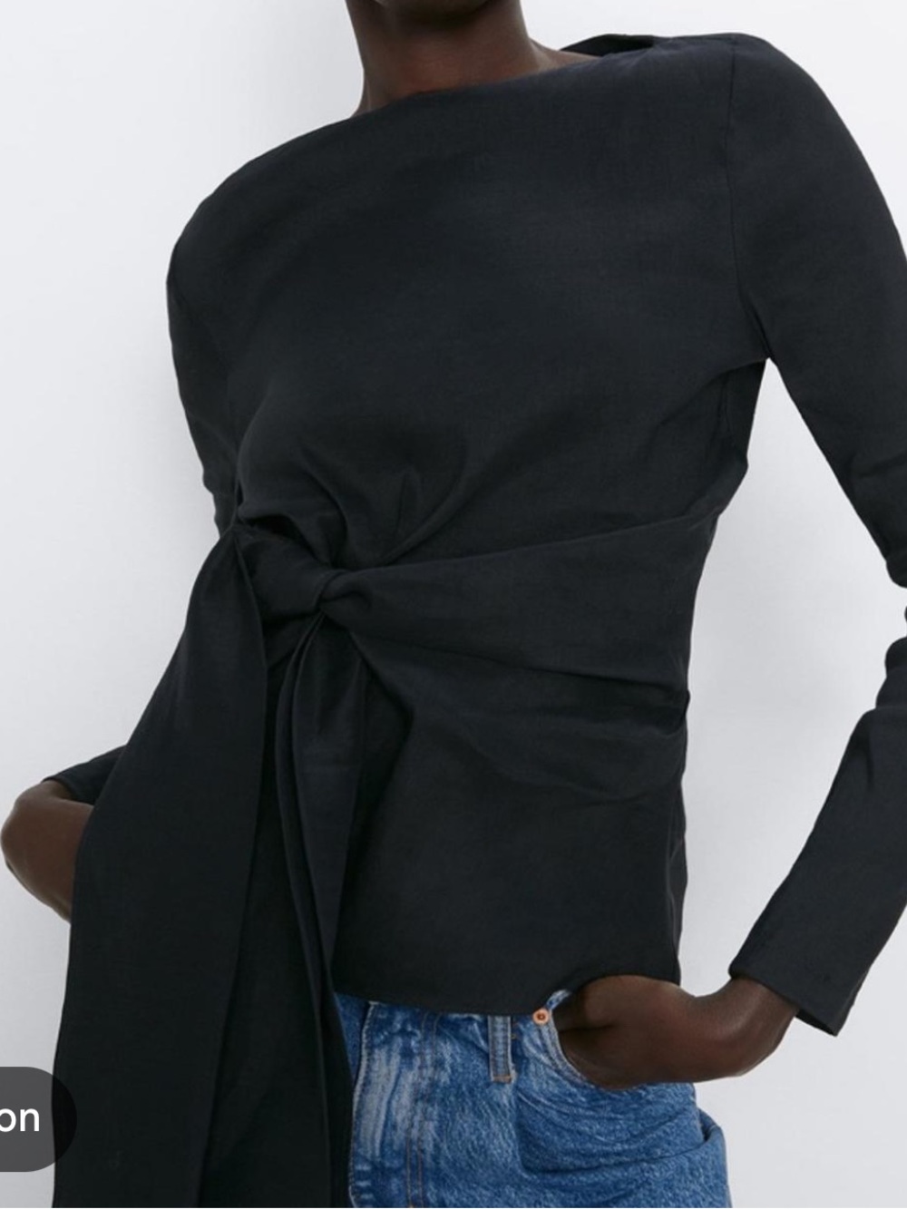 Zara Black Minimalist Top